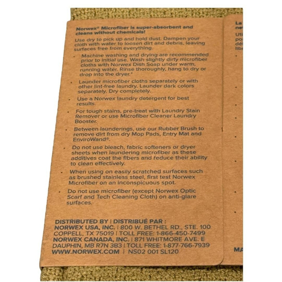Norwex Microfiber Cleaning Cloth Olive Green Reusable Chemical-Free Towel New - Picture 3 of 7